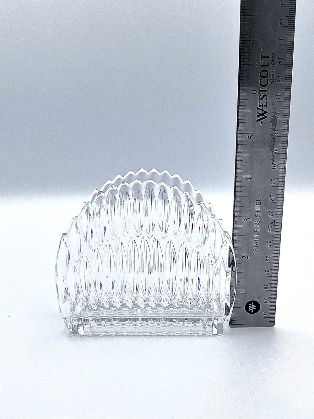 VTG Princess House Royal Highlights #831 Crystal Napkin Holder w 8 Napkin Rings - Picture 8 of 14